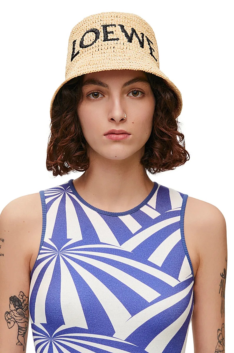 Loewe Logo Hat In Nude
