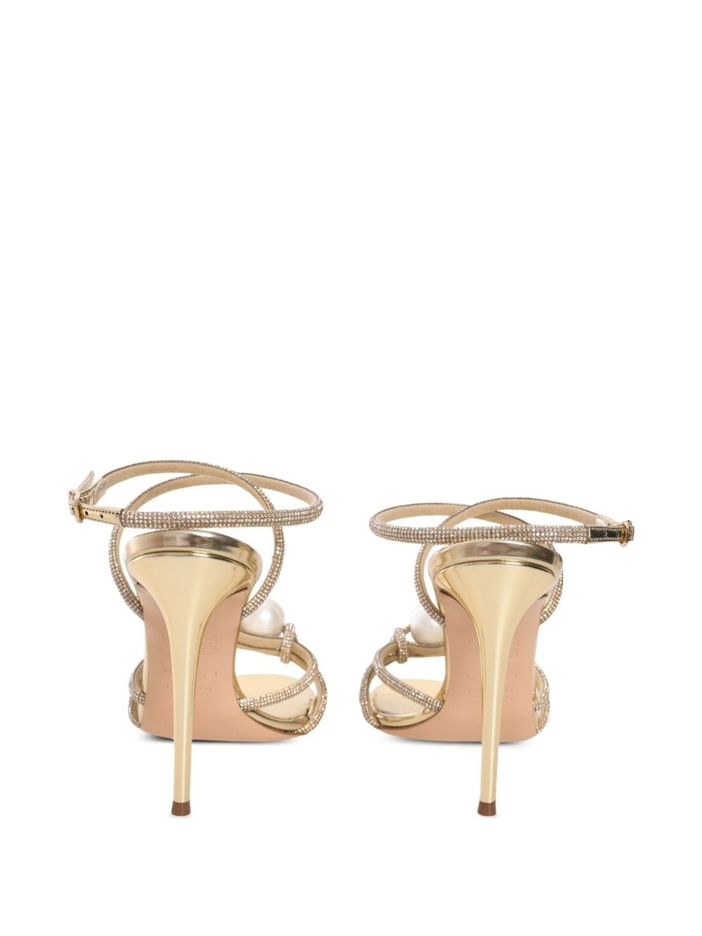 Casadei 100mm Julia Labuan Sandals In Gold