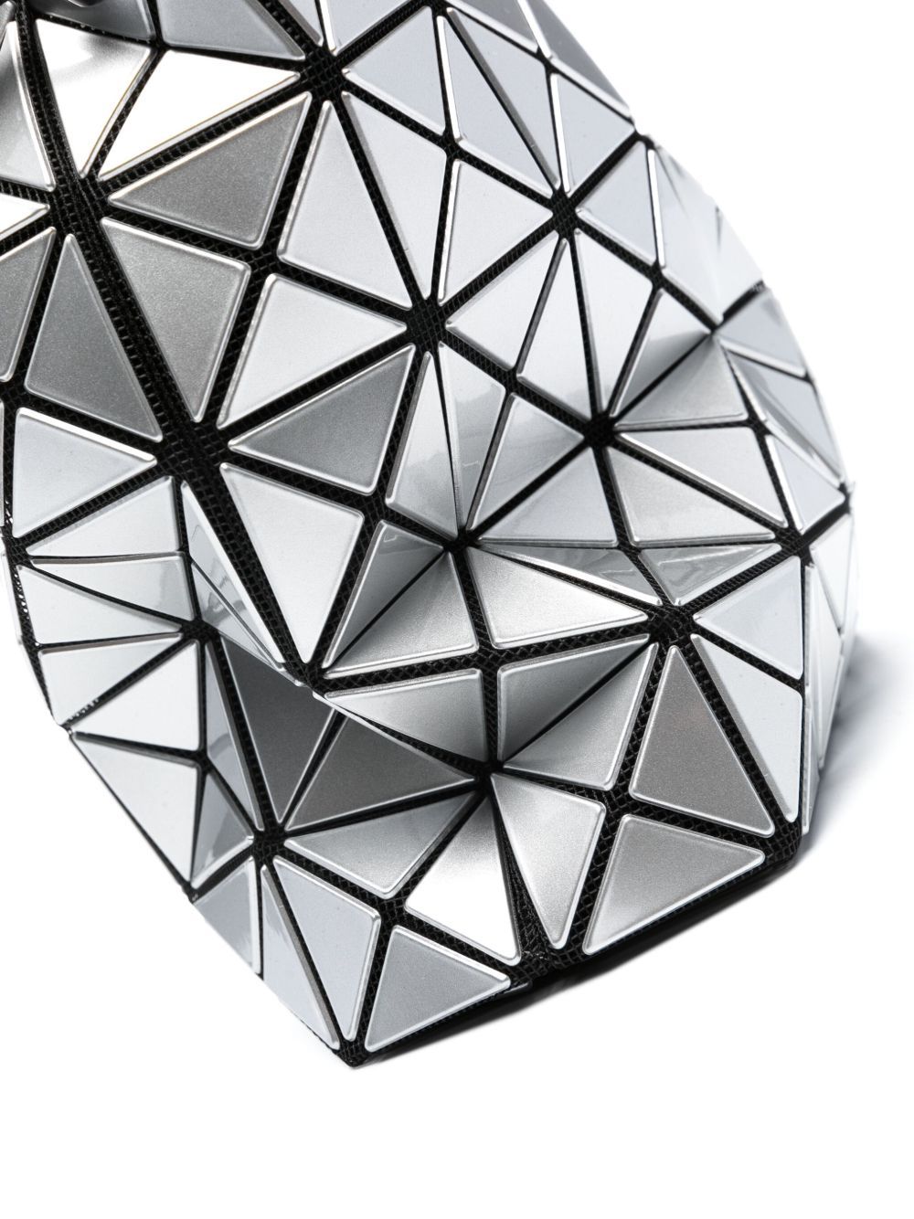 Bao Bao Issey Miyake Bao Bao Geometric-pattern Drawstring Bucket Bag In Silver