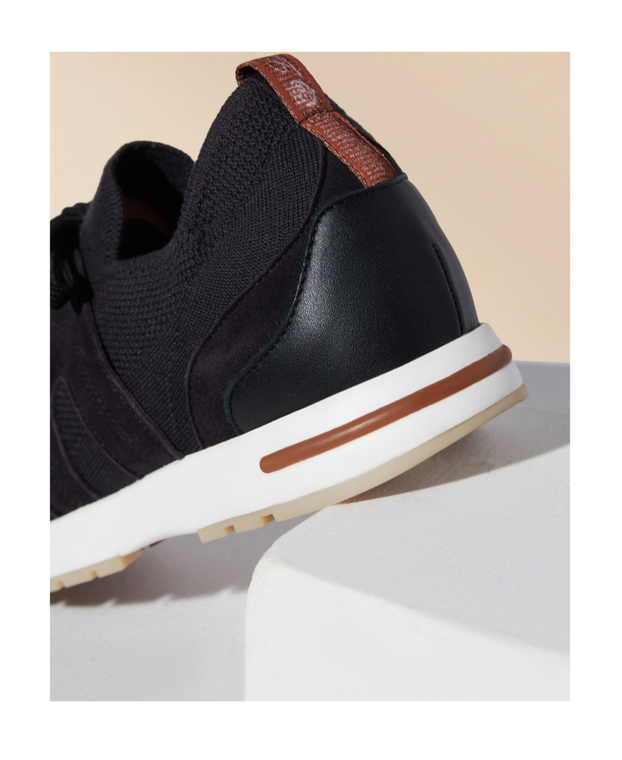 Loro Piana 360 Flexy Walk Sock Sneakers In Black