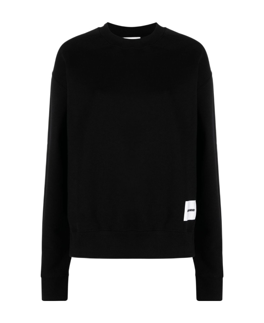 Jil Sander Logo-patch Cotton Sweatshirt In Black