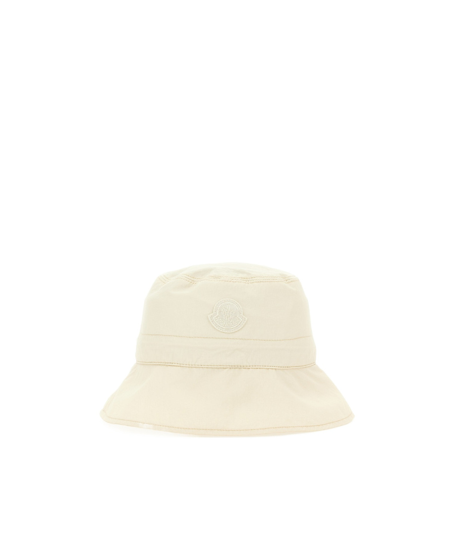 Moncler Bucket Hat With Logo In White