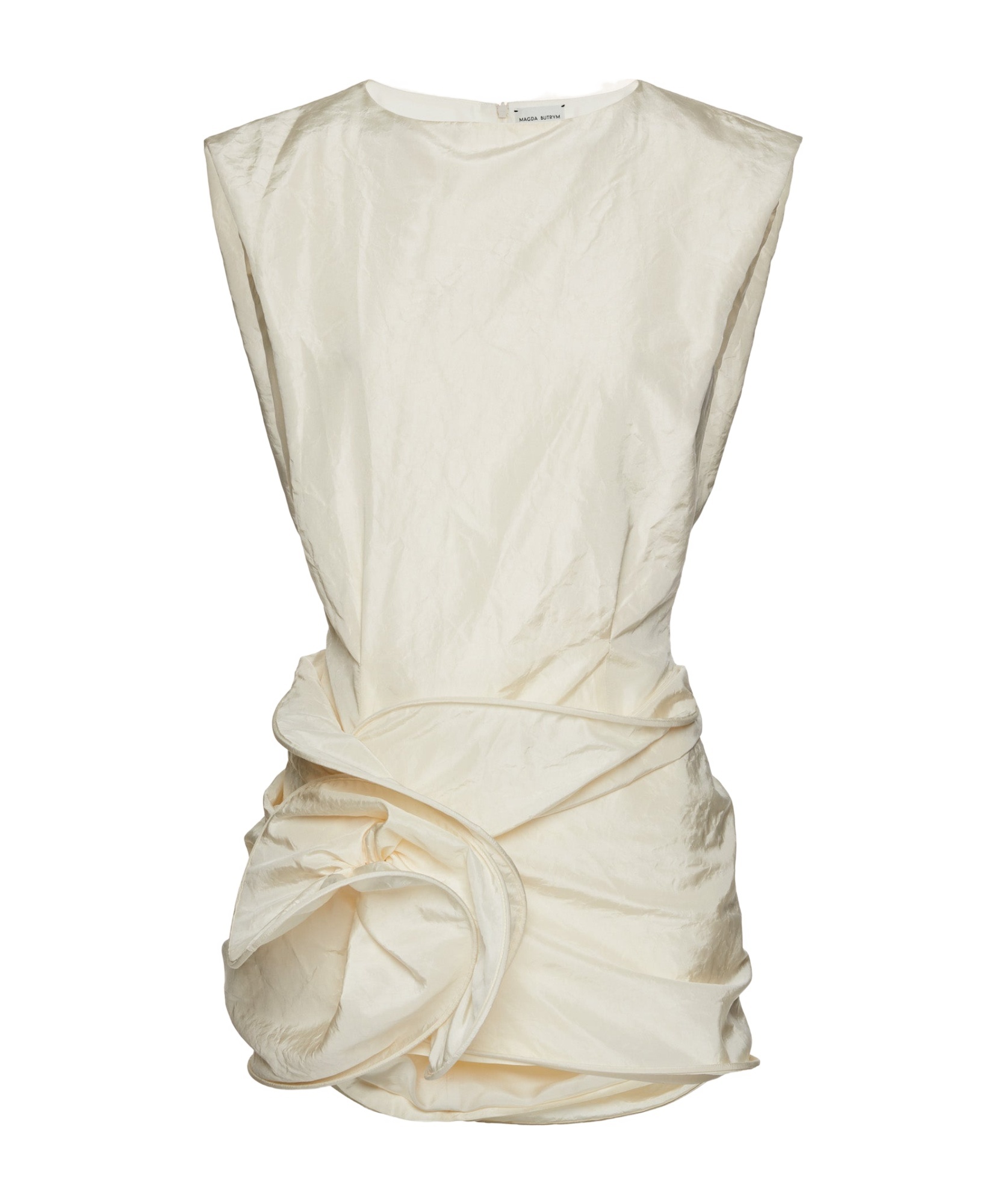 Magda Butrym Silk Wrap Mini Dress In White