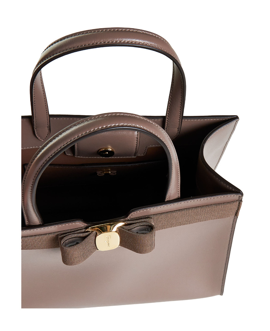 Ferragamo Viva Bow Tote Bag In Brown