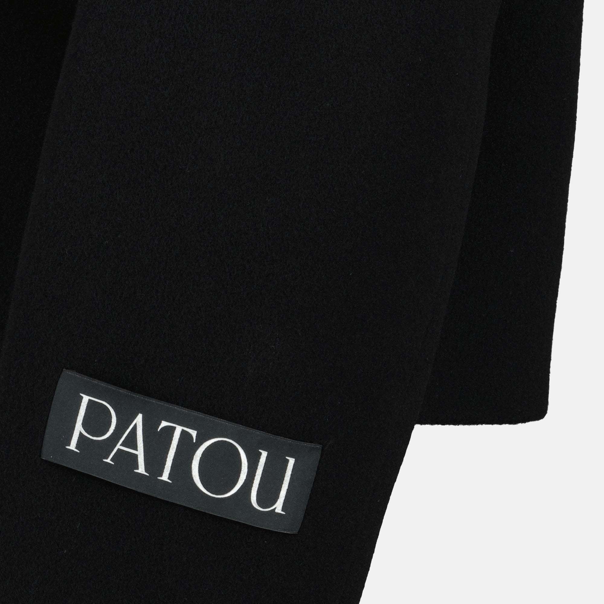 Patou Cropped Double Breasted Coat With Gold Buttons In Black