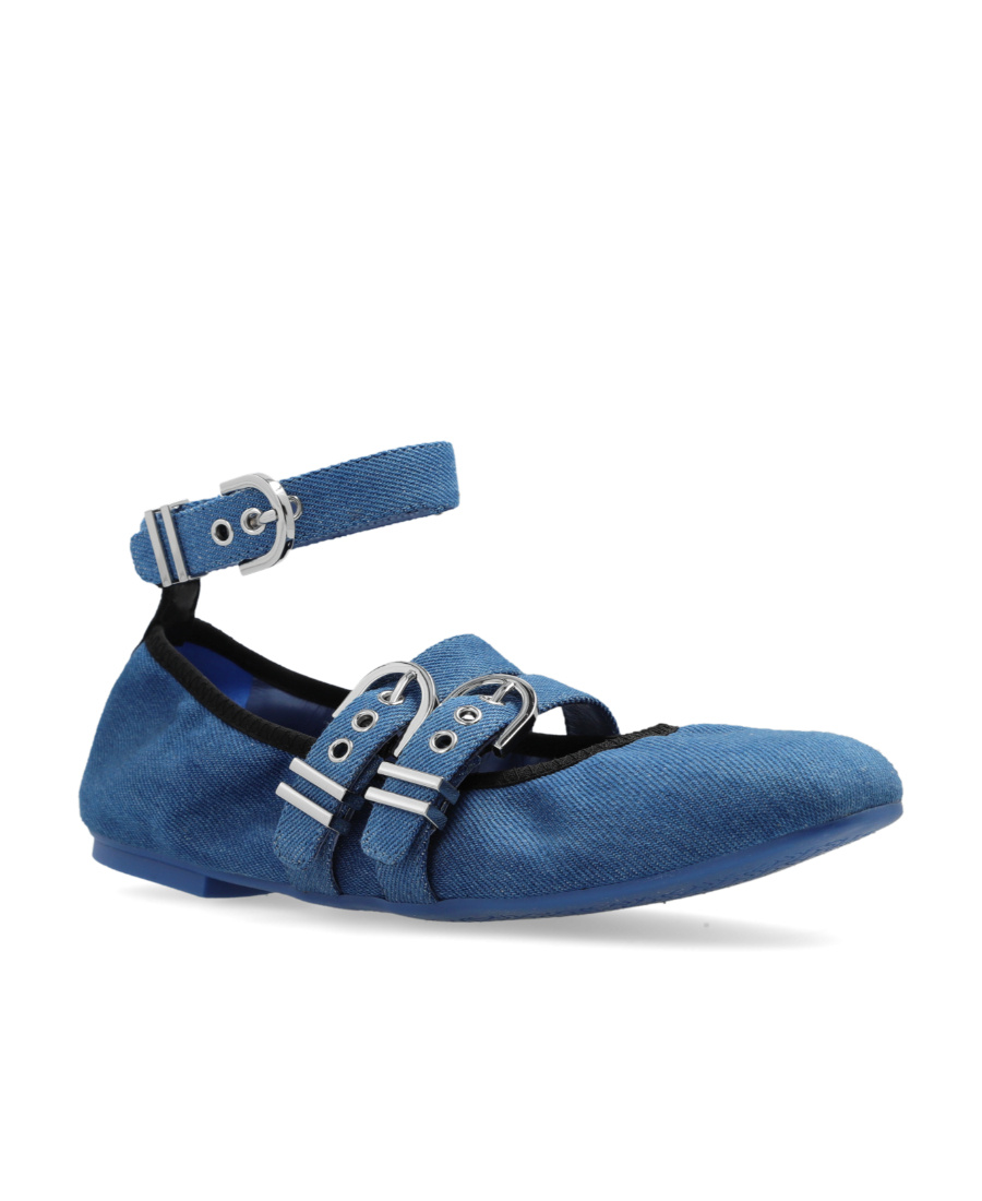Stuart Weitzman Logo Flat Shoes In Blue