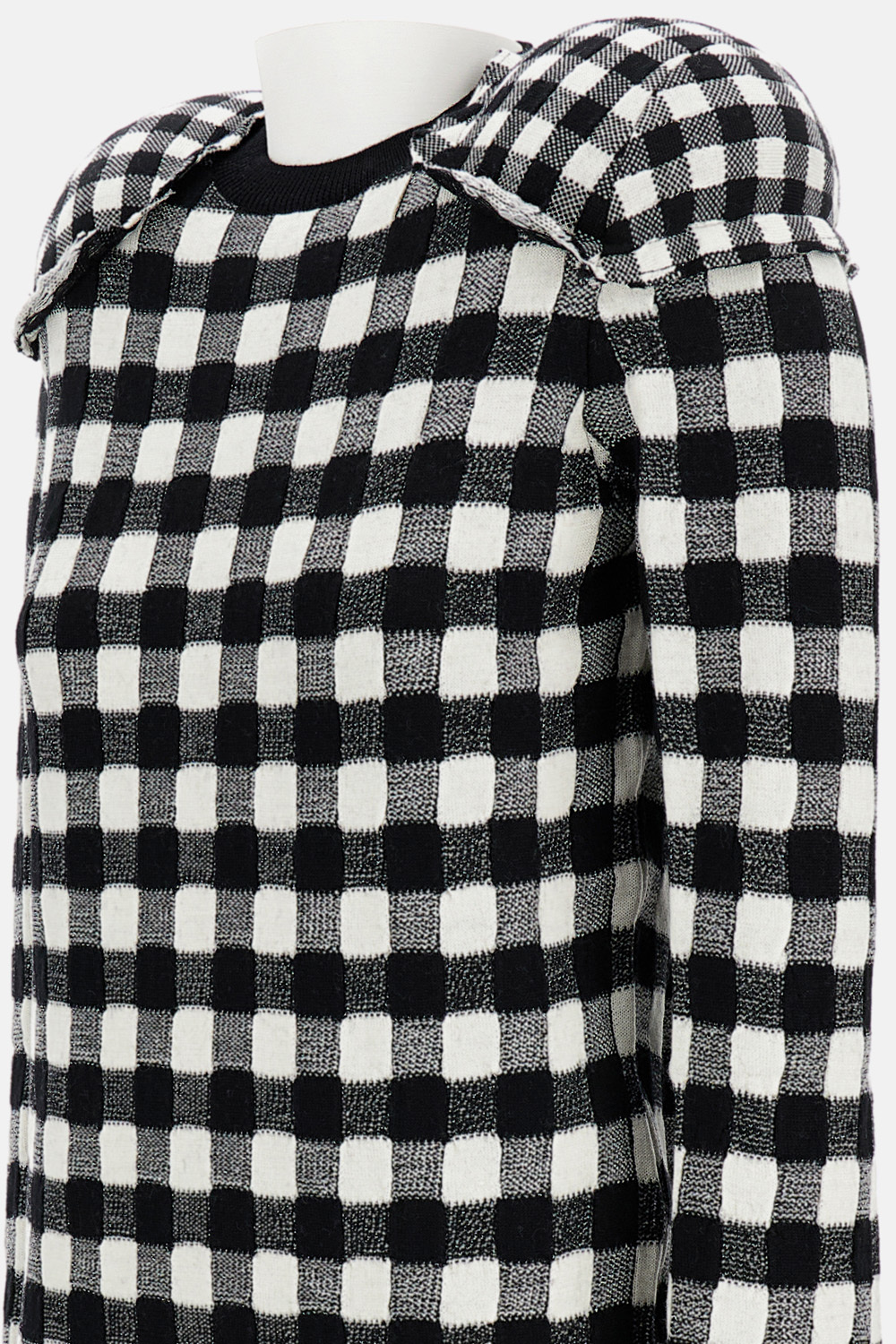 Comme Des Garçons Wool Sweater With Padded Shoulders In Black