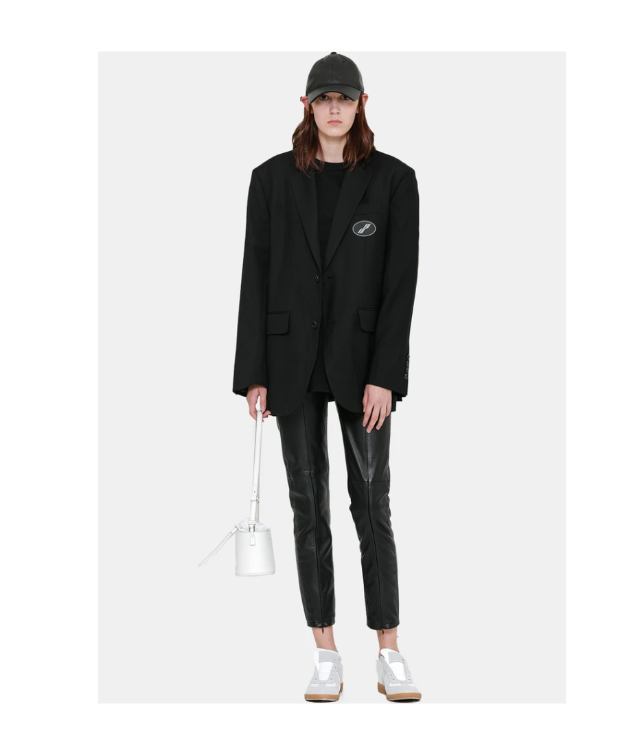 We11 Done Oversized Logo Blazer In Black
