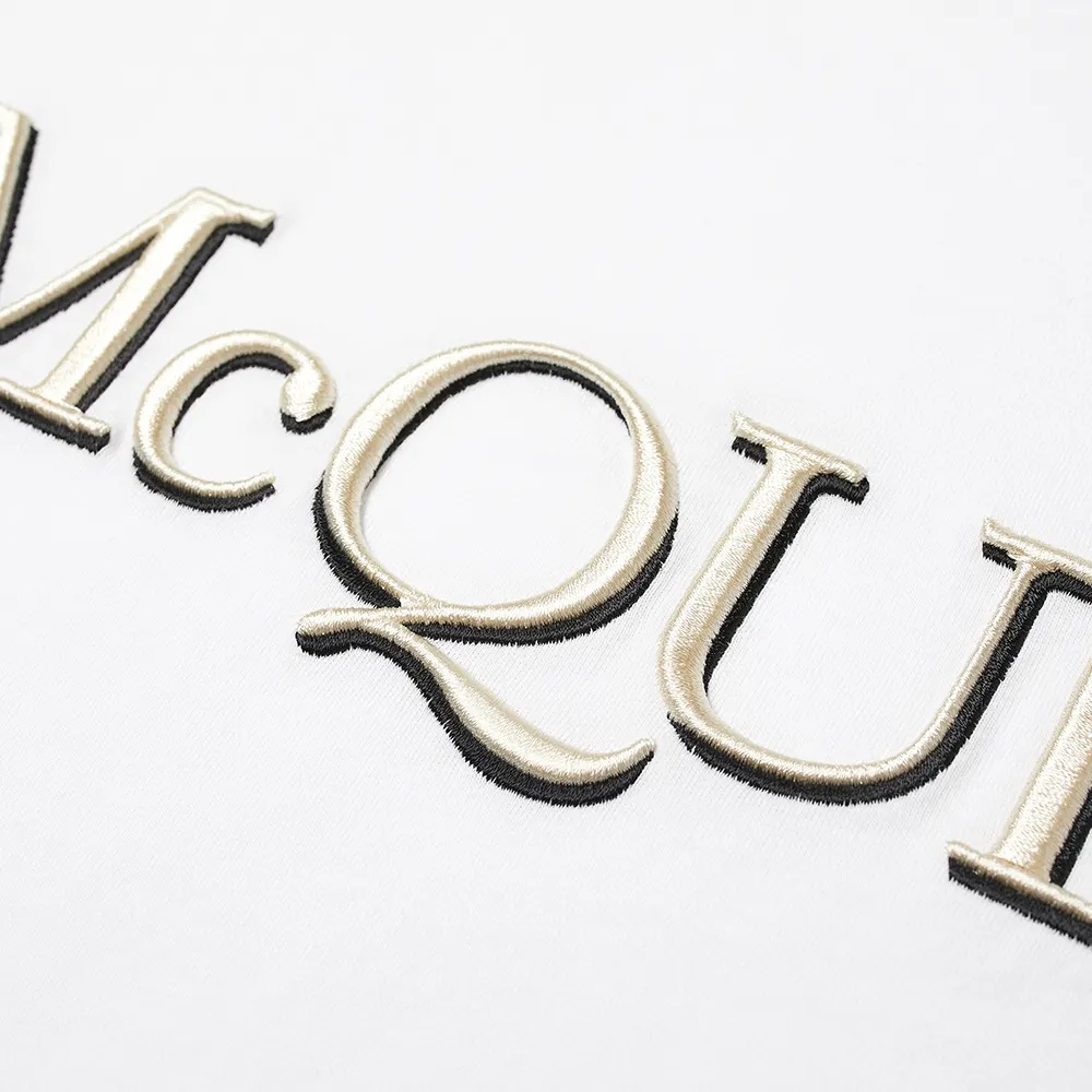 Alexander Mcqueen White Embroidered Logo T-shirt In White