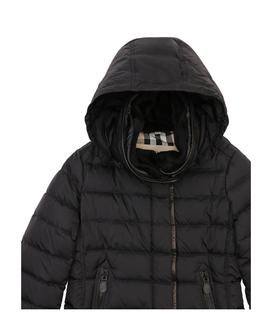 Burberry Hooded Down Jacket In Black