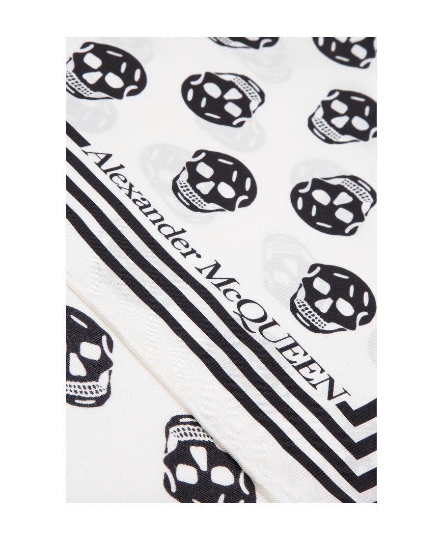 Alexander Mcqueen Women Printed Wool Scarf In Black