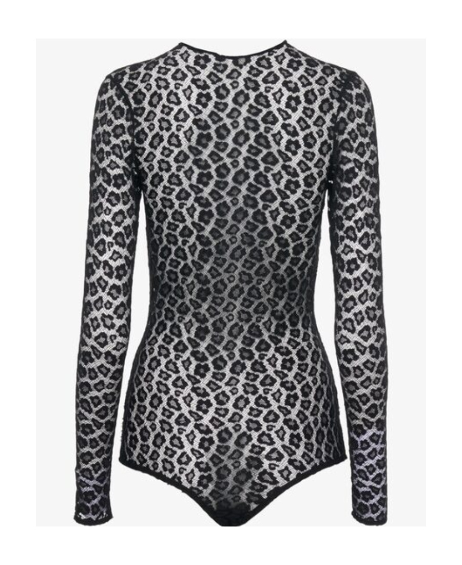 Alaïa Leopard Print Lace Leopard Jumpsuit In Black