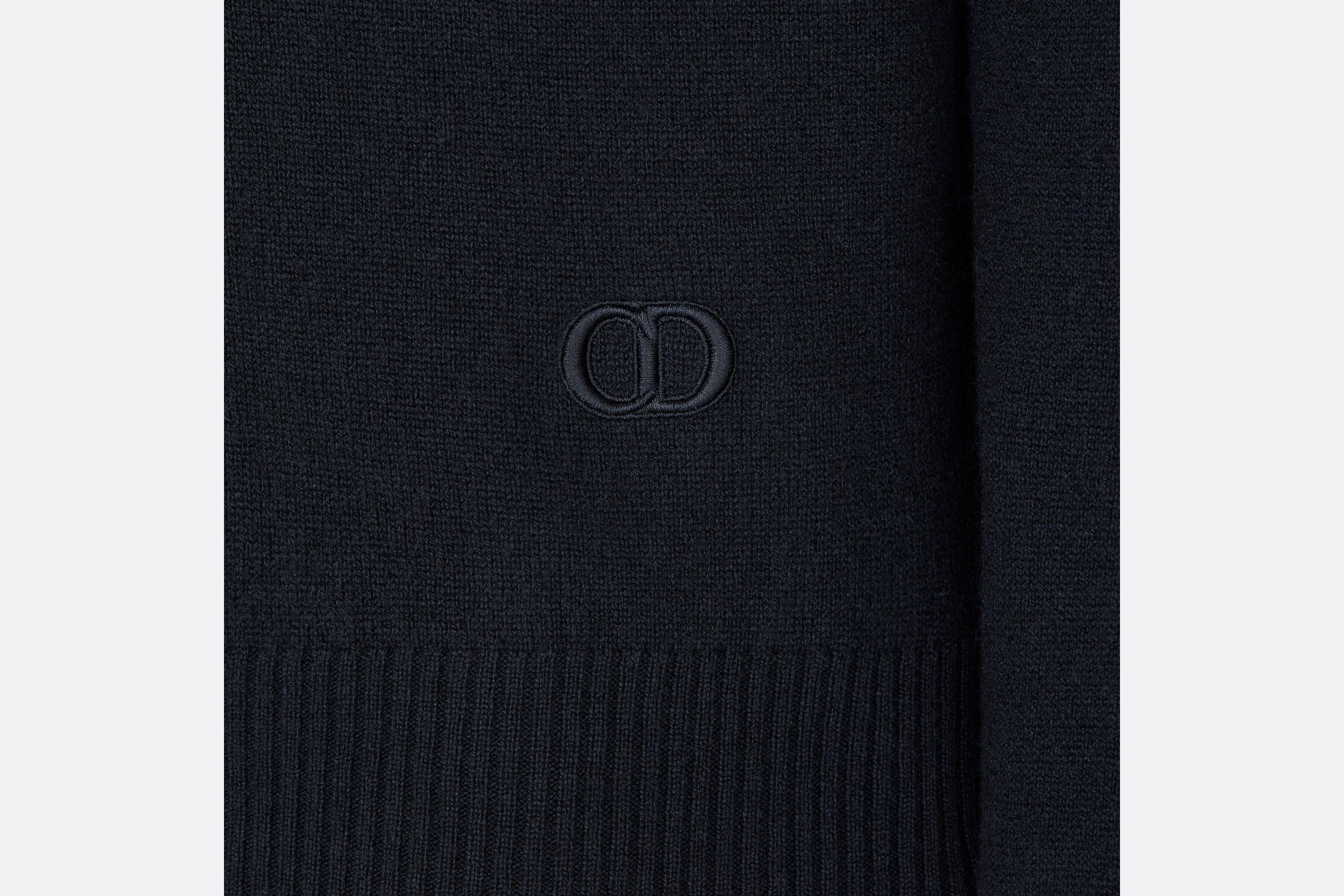 Dior Round Neck Cashmere Sweater In Dark Blue