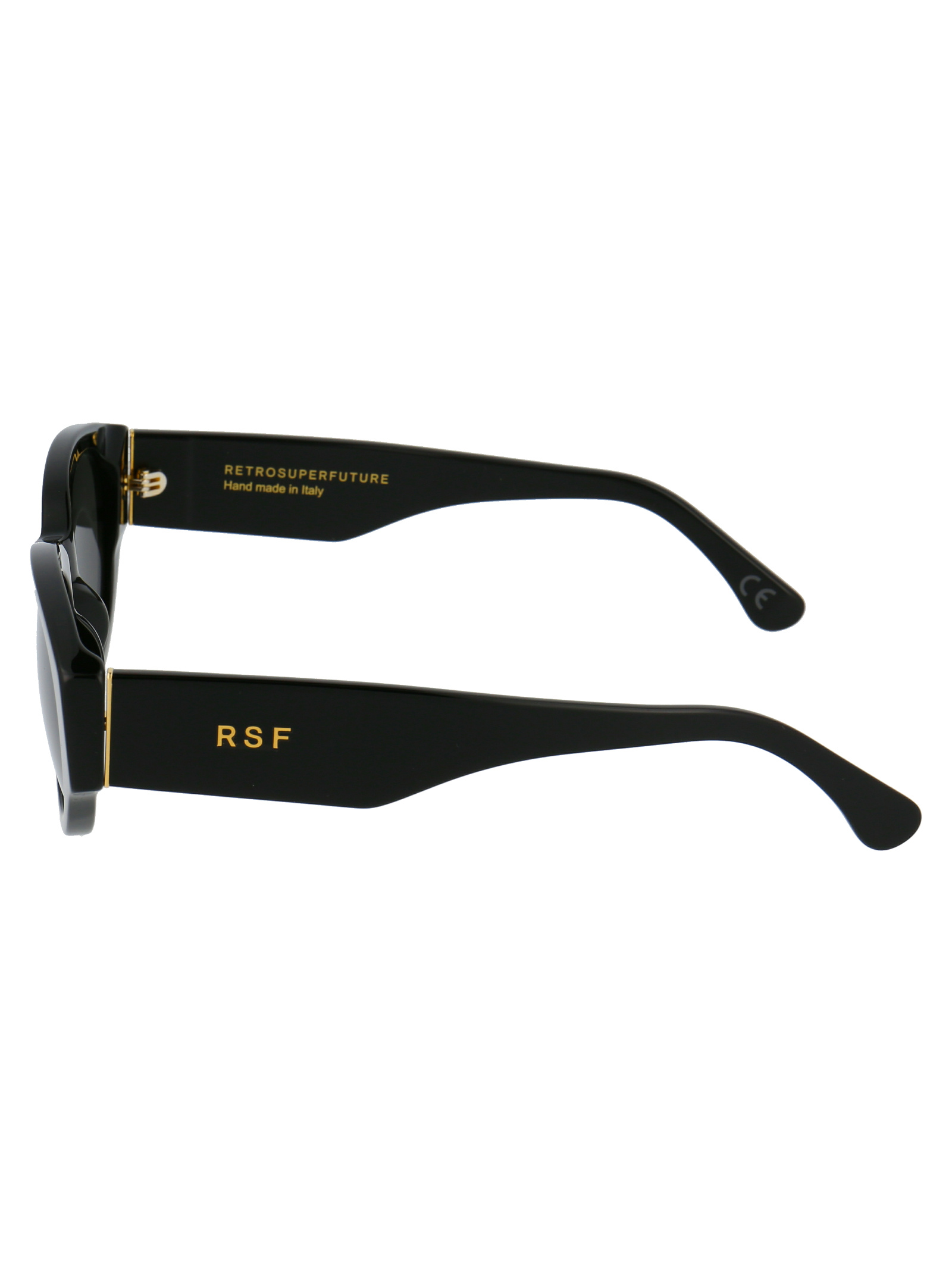 Retrosuperfuture Black Logo Sunglasses In Black