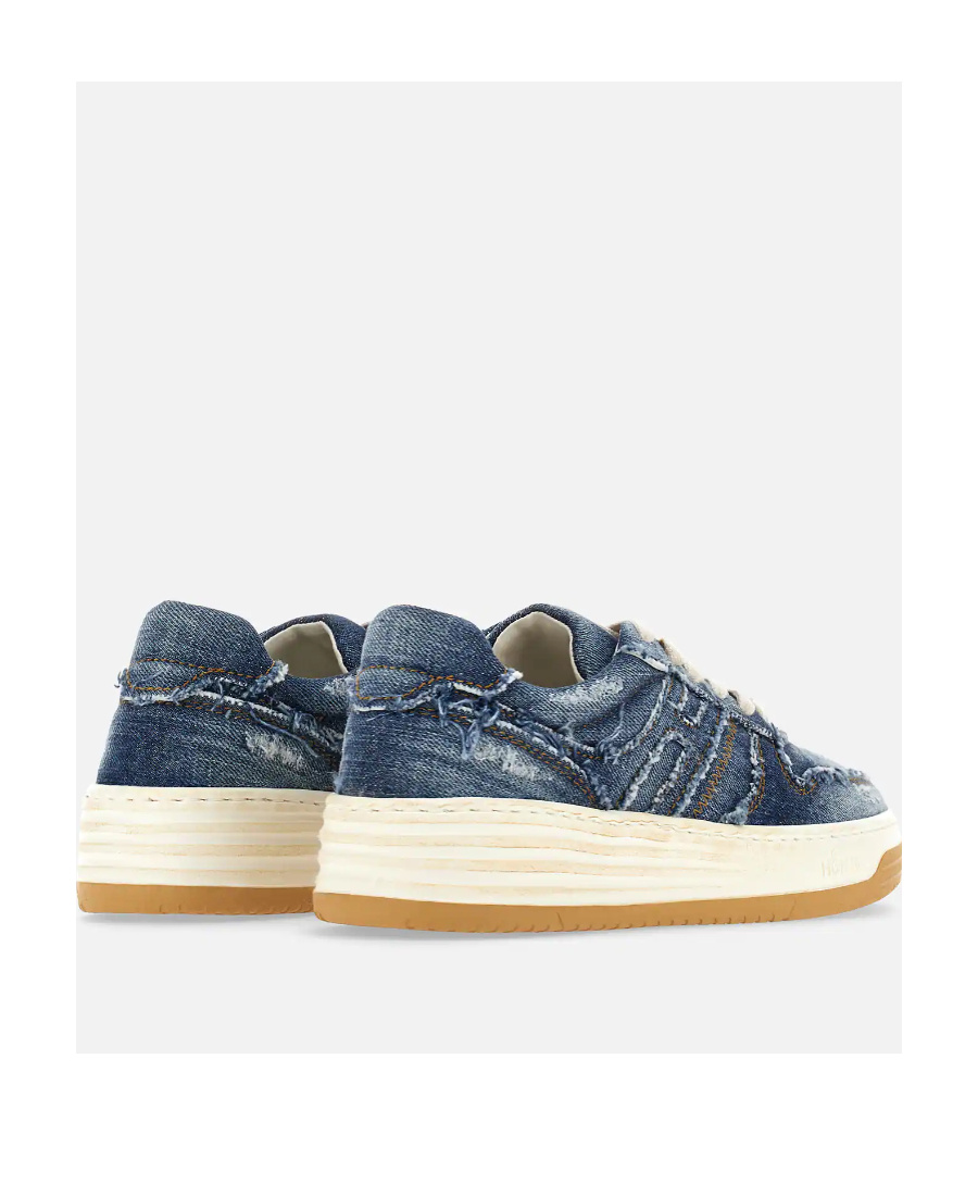 Hogan Denim-effect Lace-up Sneakers In Multicolor