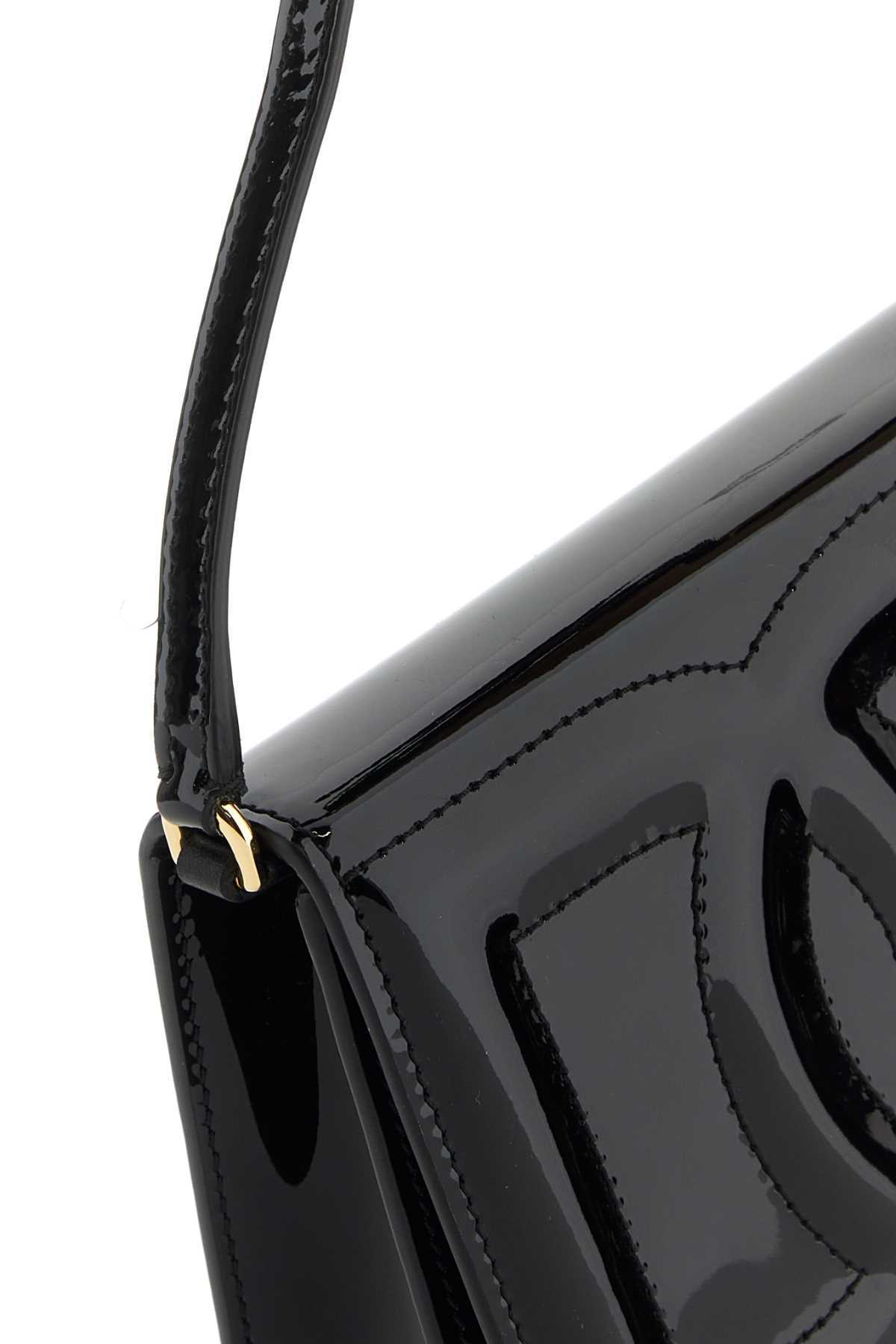 Dolce & Gabbana Dg Patent-leather Crossbody Bag In Black