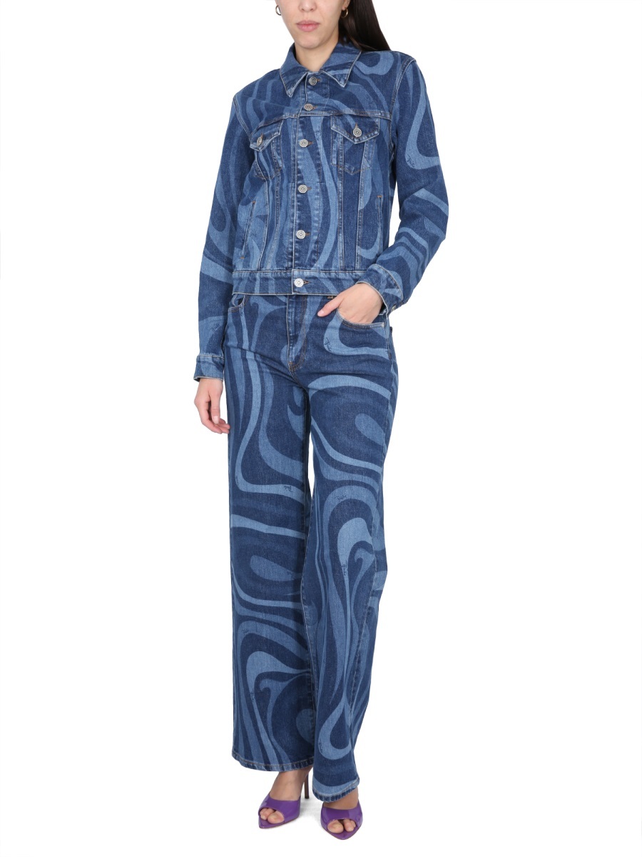 EMILIO PUCCI SWIRL PRINT DENIM JACKET