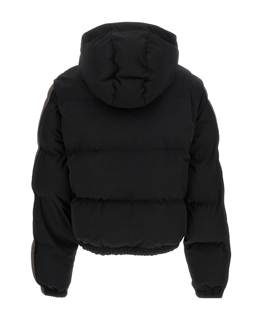 Balmain Mini Monogram Down Jacket In Black