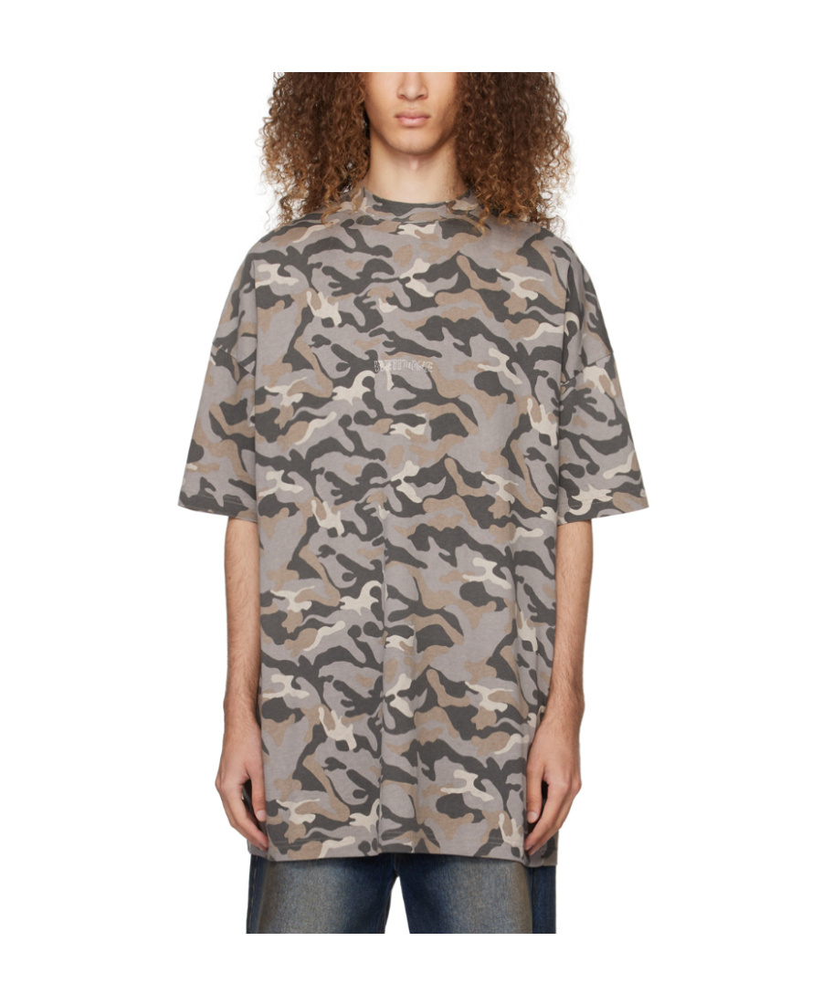 We11 Done Camouflage Printed T-shirt In Gray