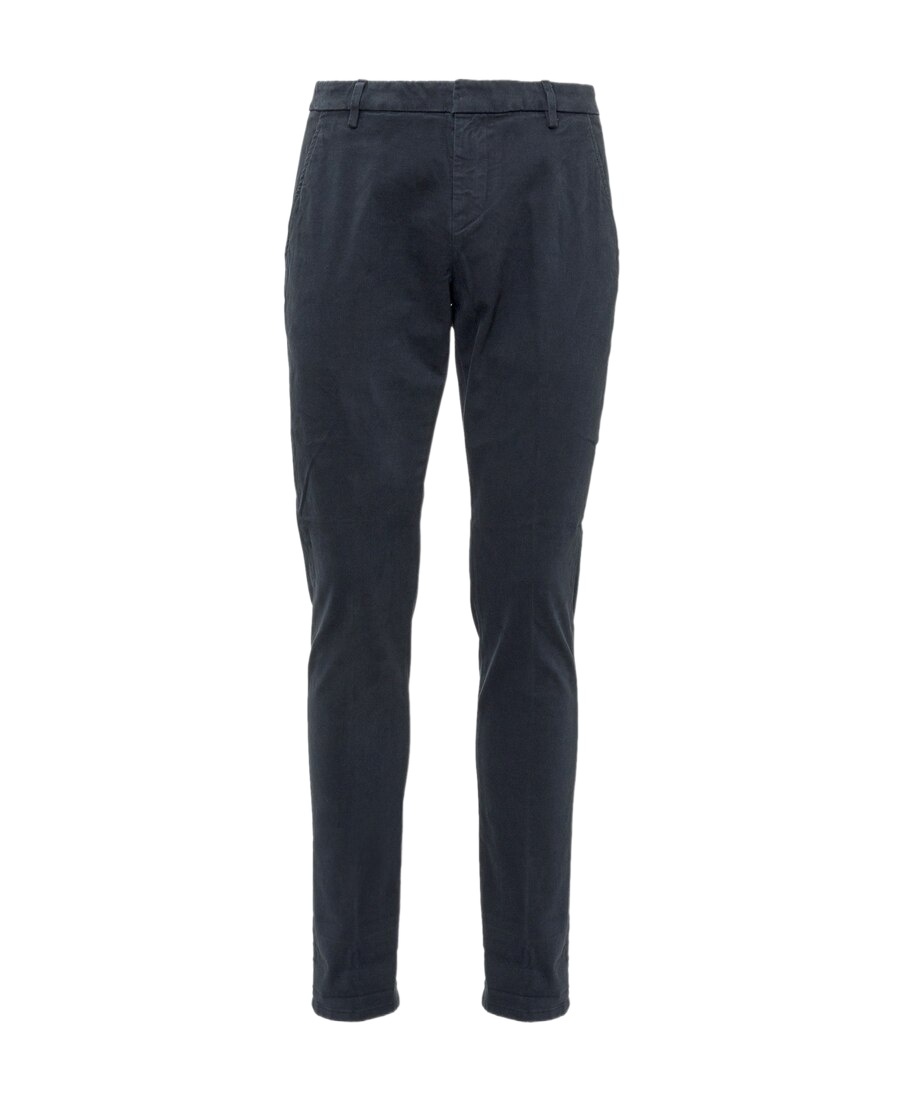 Dondup Plain Slim-fit Chinos In Black