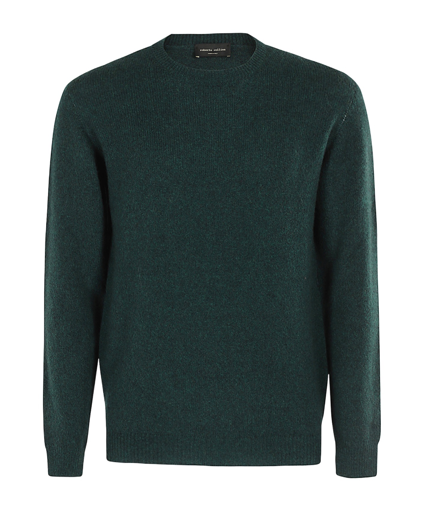 Roberto Collina Girocollo ml Lana Baby Camel In Green