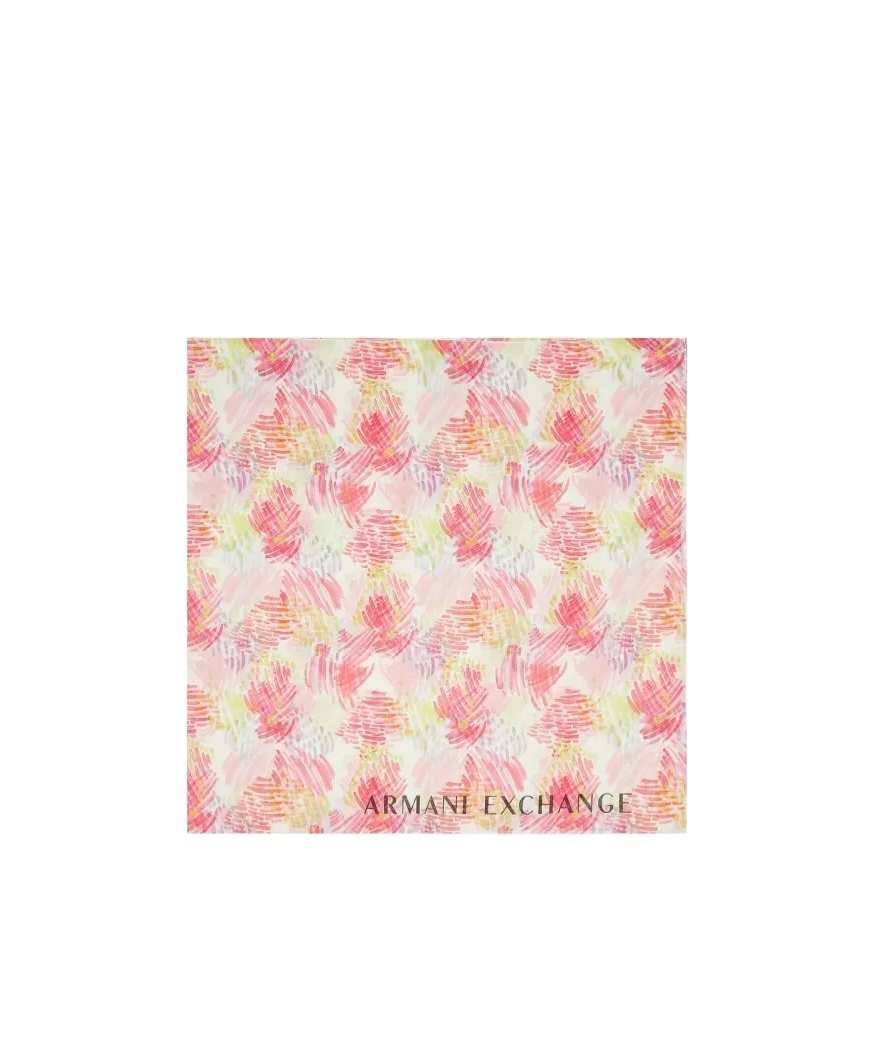 Armani Exchange Square Printed Scarf In Pink