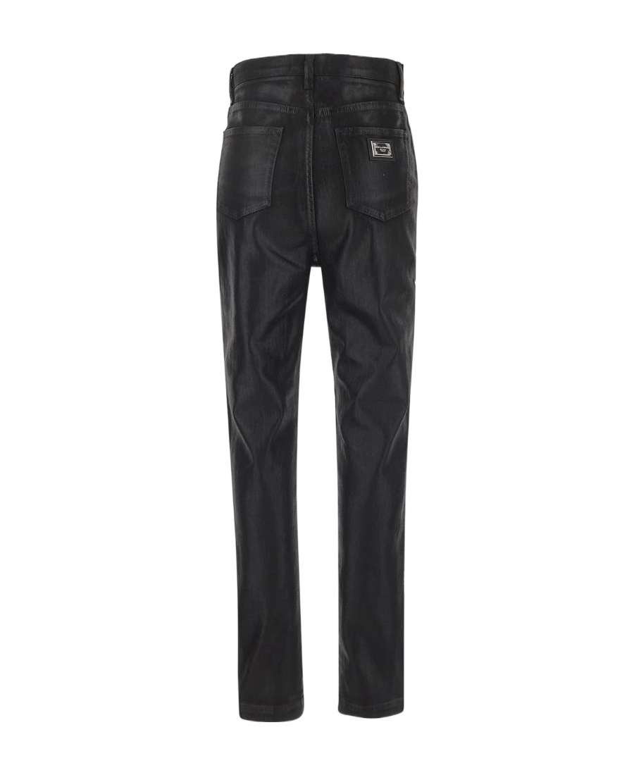 Dolce & Gabbana Grace Coated Denim Skinny Jeans In Black