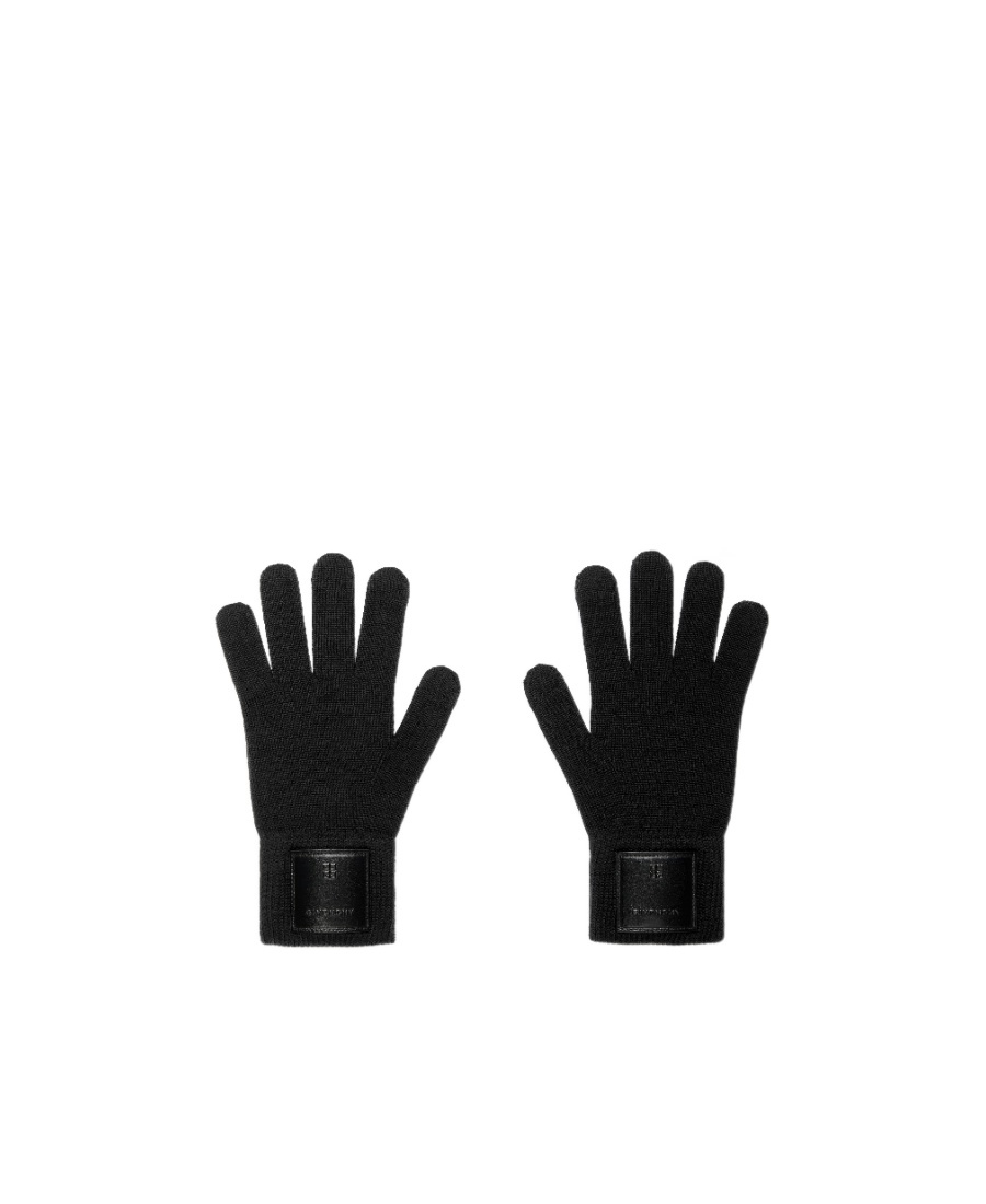 Givenchy Logo-embroidered Knitted Gloves In Black