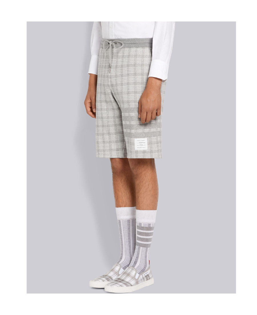 Thom Browne 4-bar Micro Check Track Shorts In White