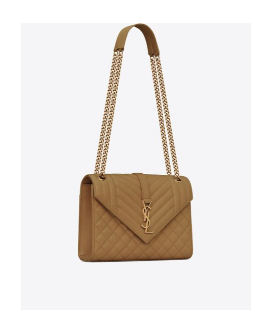 Saint Laurent Cassandra Quilted Shoulder Bag In Brown