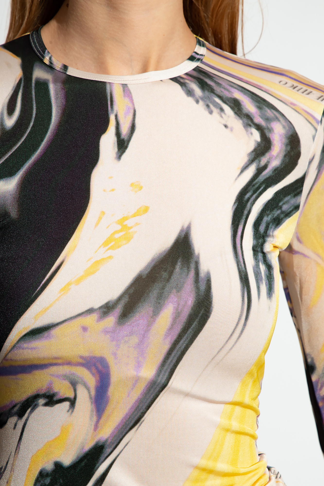 Attico Marbled-pattern T-shirt In Nude