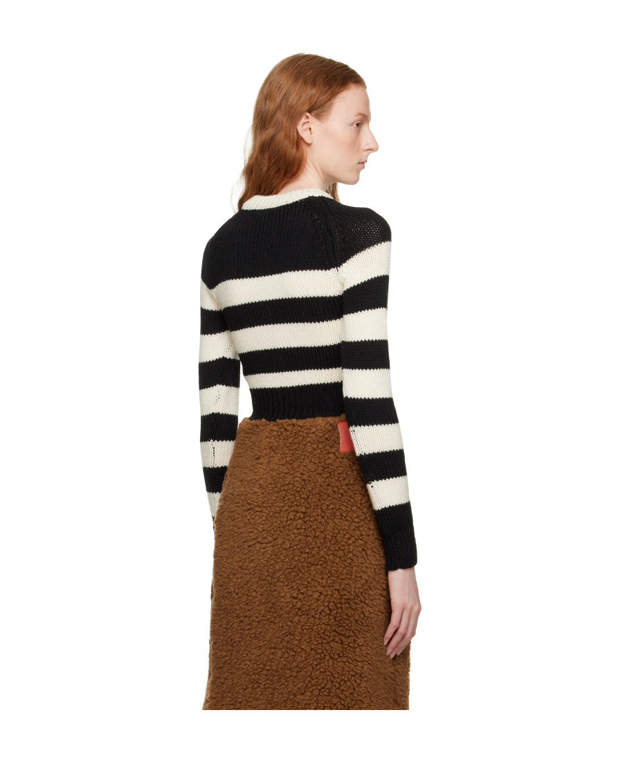 Marni Striped Virgin-wool Top In Brown