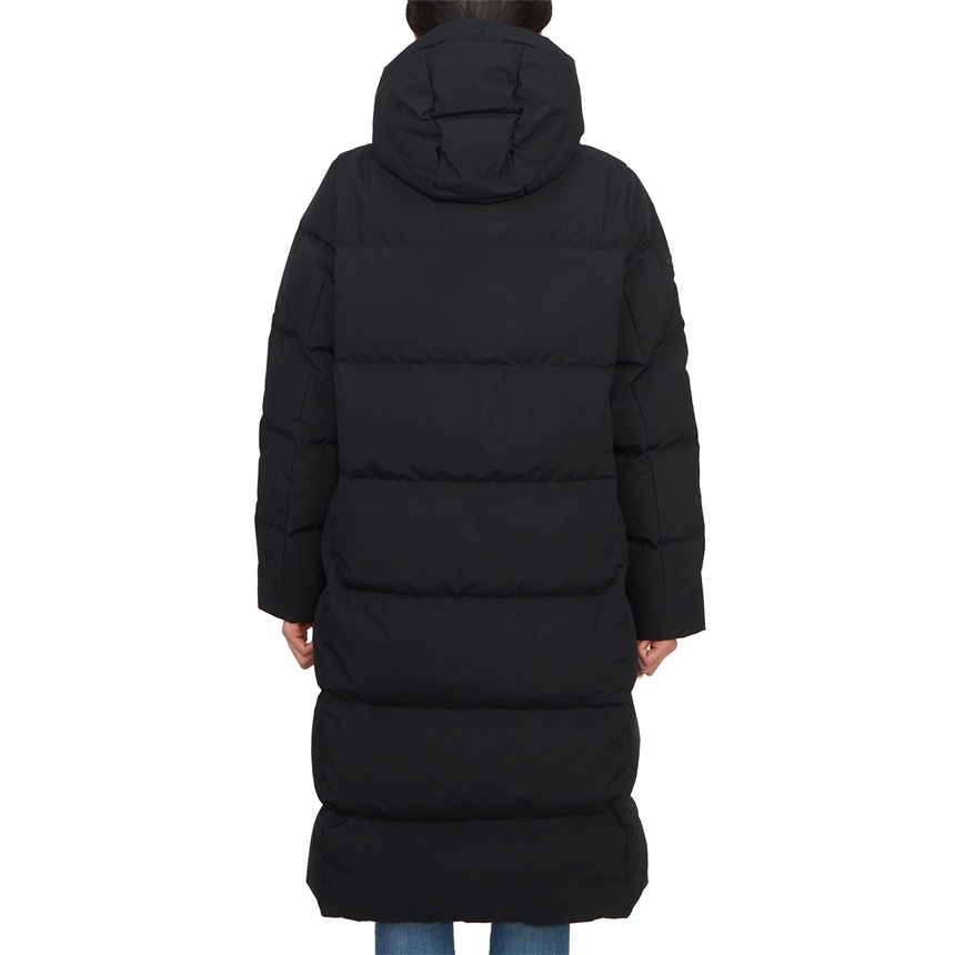 Duvetica Long-sleeved Hooded Down Jacket In Black