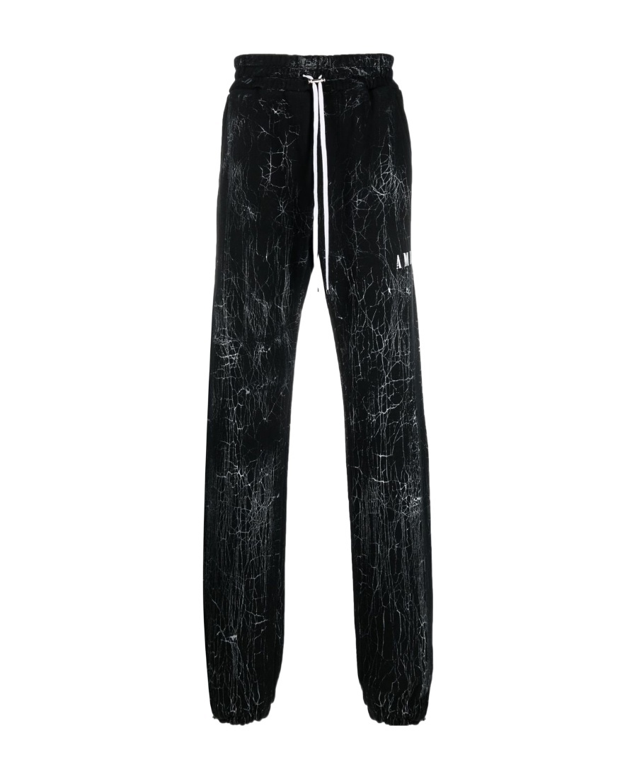 Amiri Cracked-dye Logo Track Pants In Black