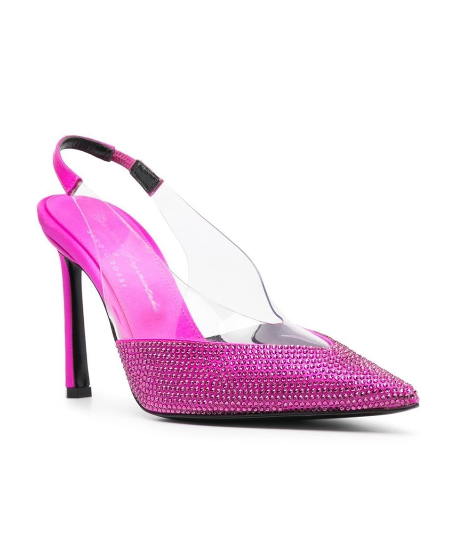Sergio Rossi X Evangelie Smyrniotaki Satin & Vinyl Slingback Pump In Pink