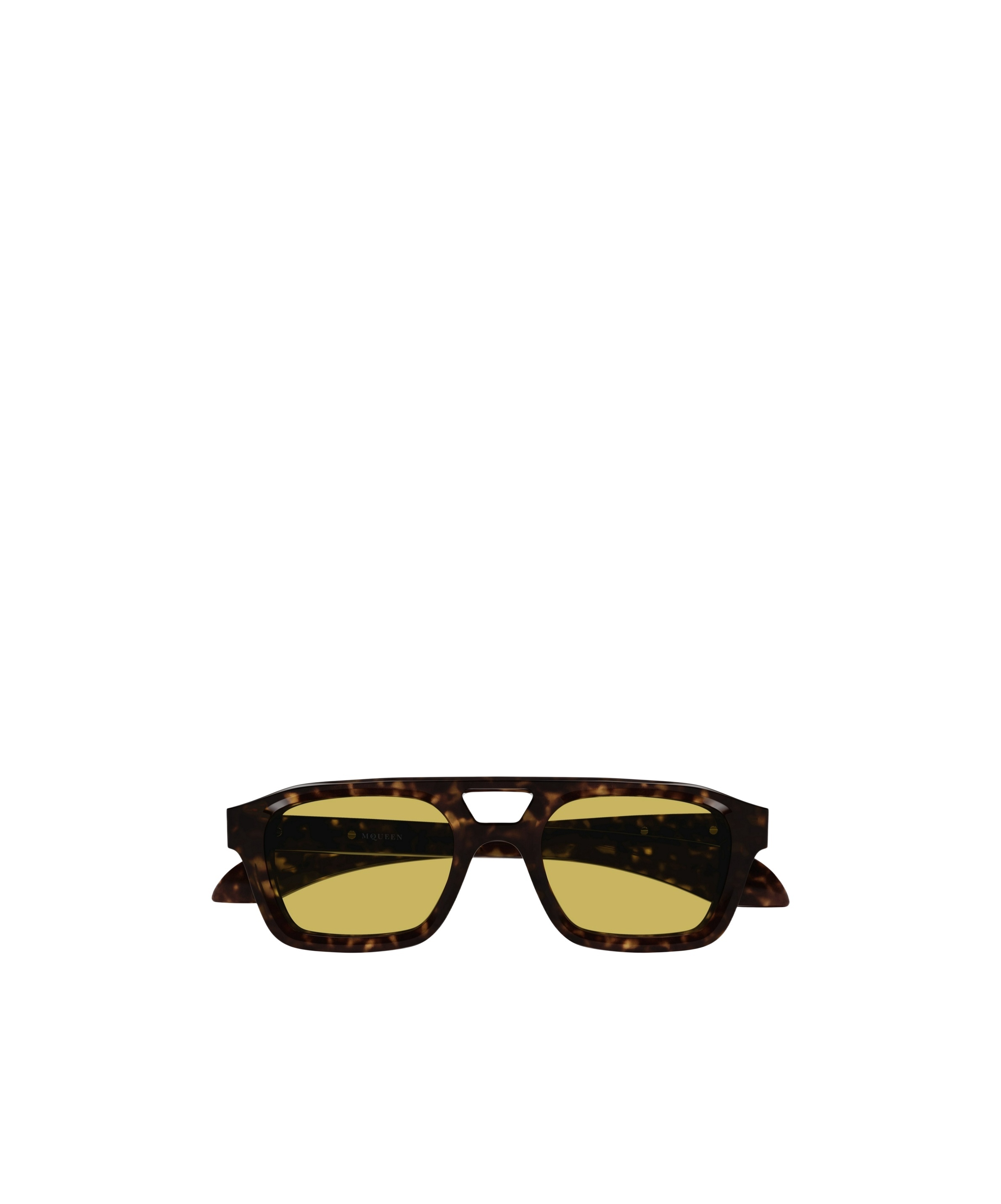 Alexander Mcqueen T-bar Square-frame Sunglasses In Black
