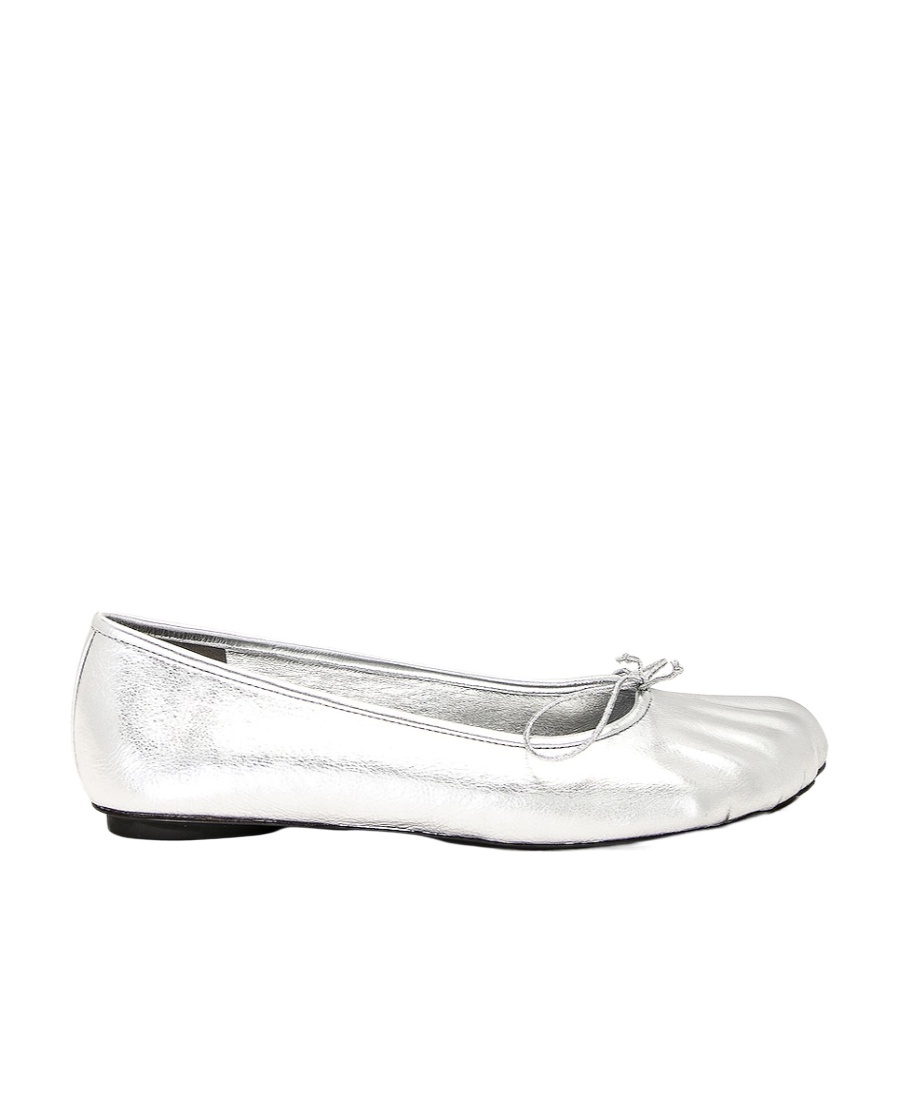 Balenciaga Fetish Moulded Leather Ballerina Shoes In Gray