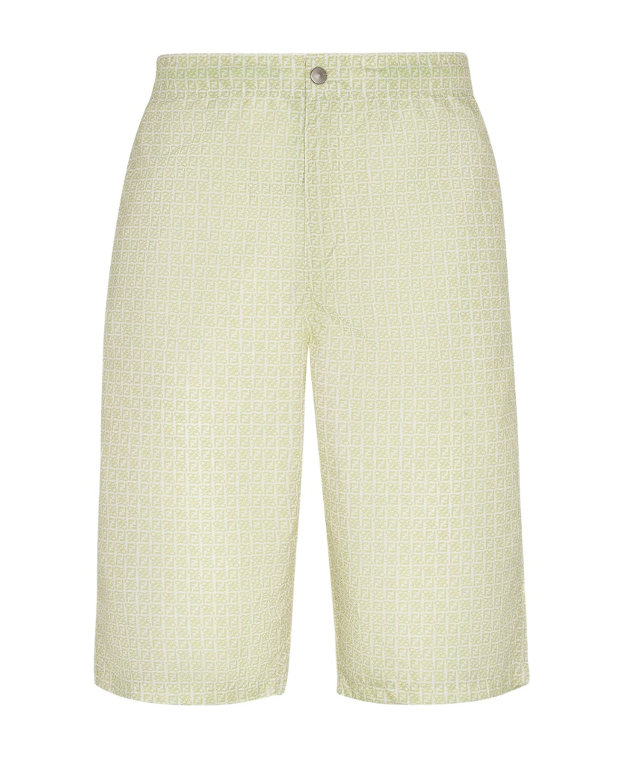 Fendi Ff-logo Print Bermuda Shorts In Green