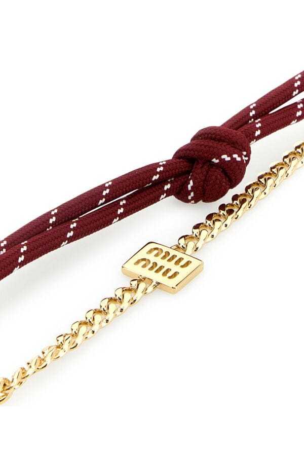 Miu Miu Logo Keychain In Red