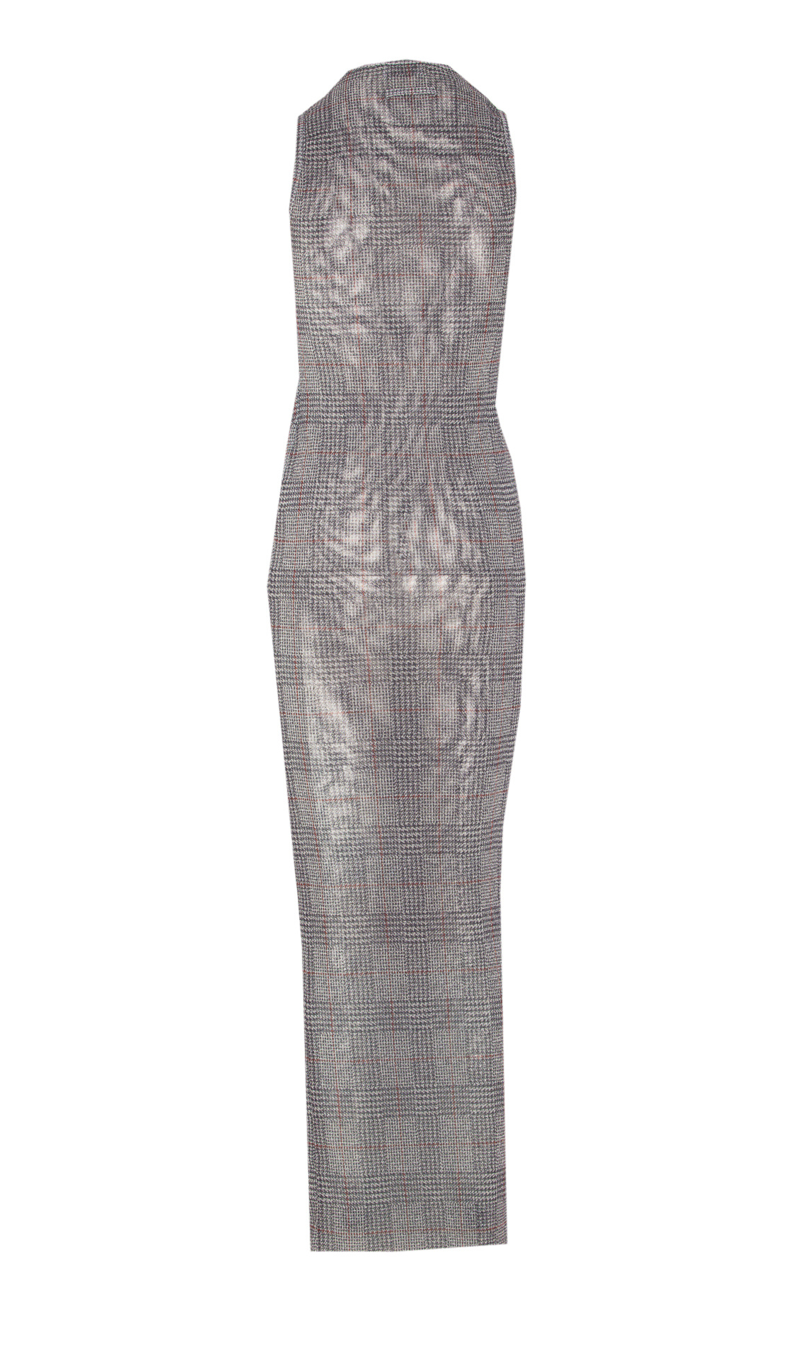 Jean Paul Gaultier Women Body Wash And Prince Of Wales Double Layer Mesh Long Dress In Gray