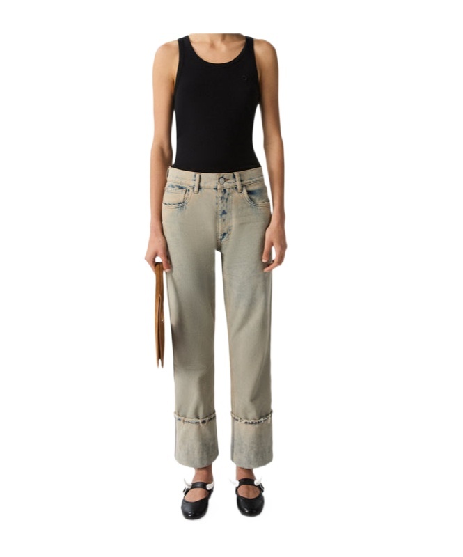 Coperni Boyfriend Jeans In Unique Greige Cotton Denim In Blue