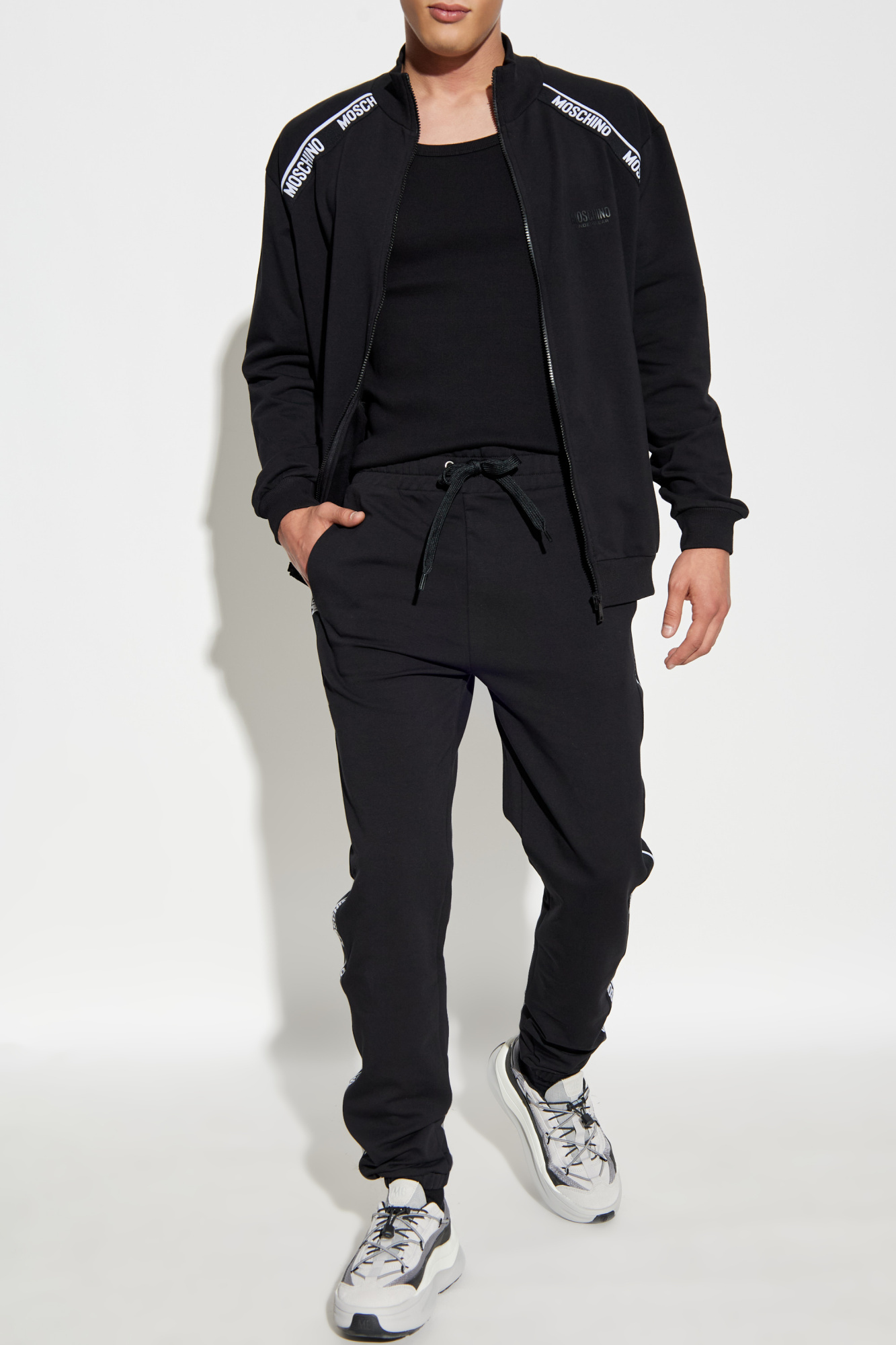 Moschino Elastic Waist Sweatpants In Black