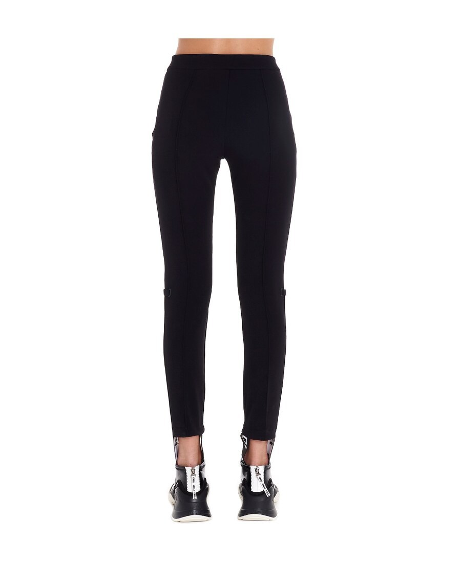 Shop Fendi Elastic Strap Feet Leggings In Black