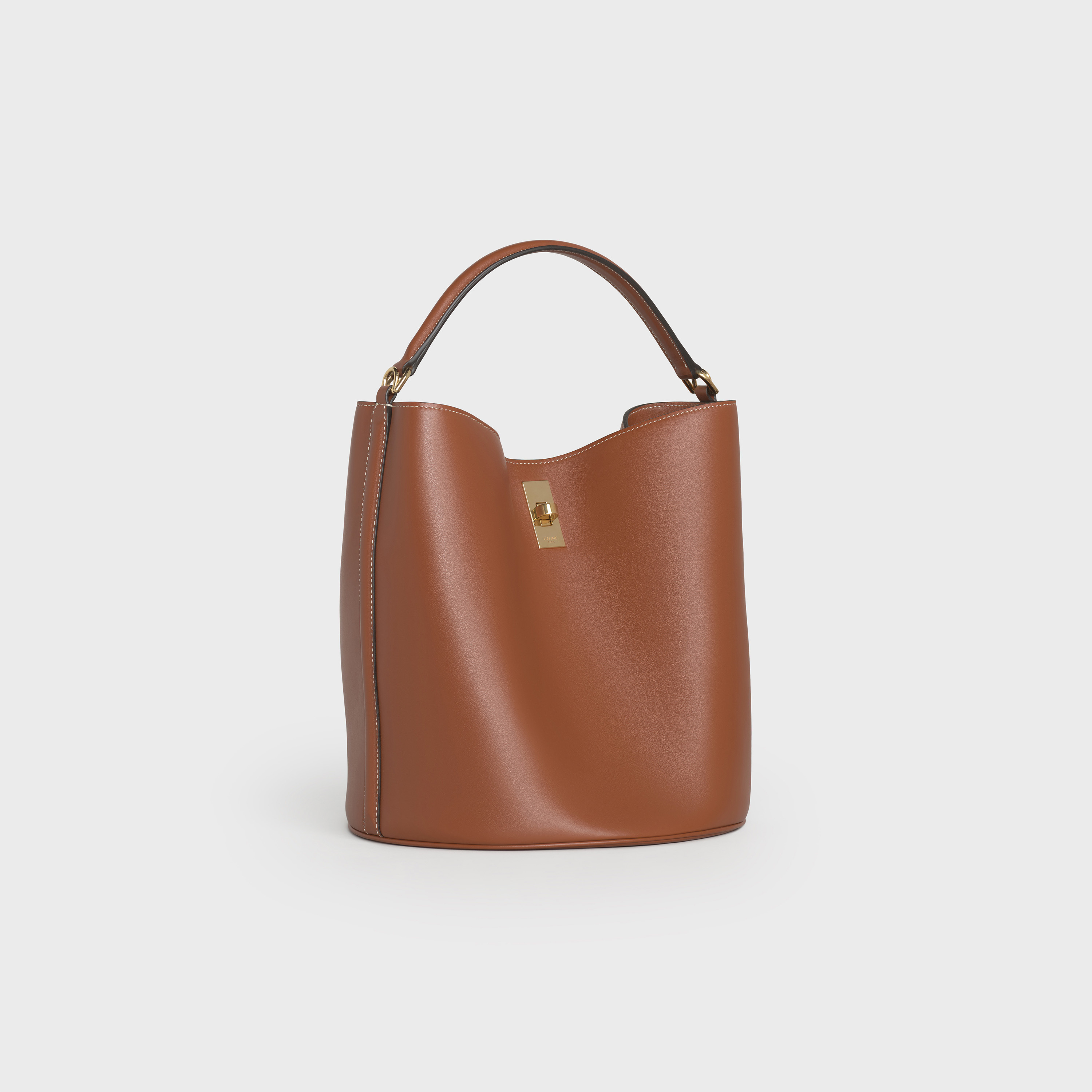 Celine Bucket 16 Smooth Cow Leather Bucket Bag In Brown