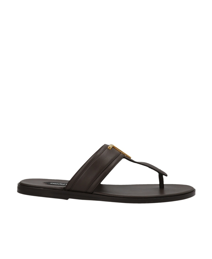 Tom Ford Logo Slippers In Black
