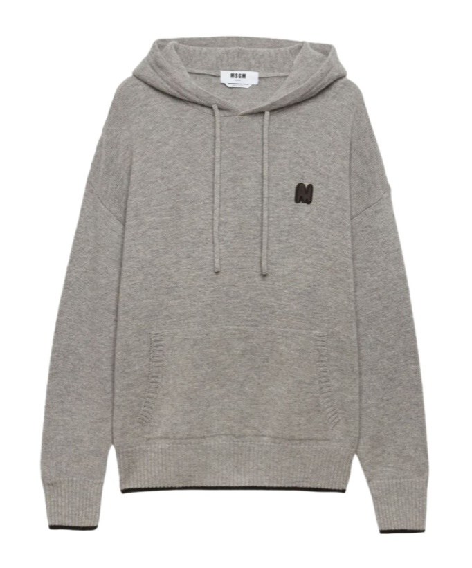 MSGM LOGO PATCH DRAWSTRING HOODIE