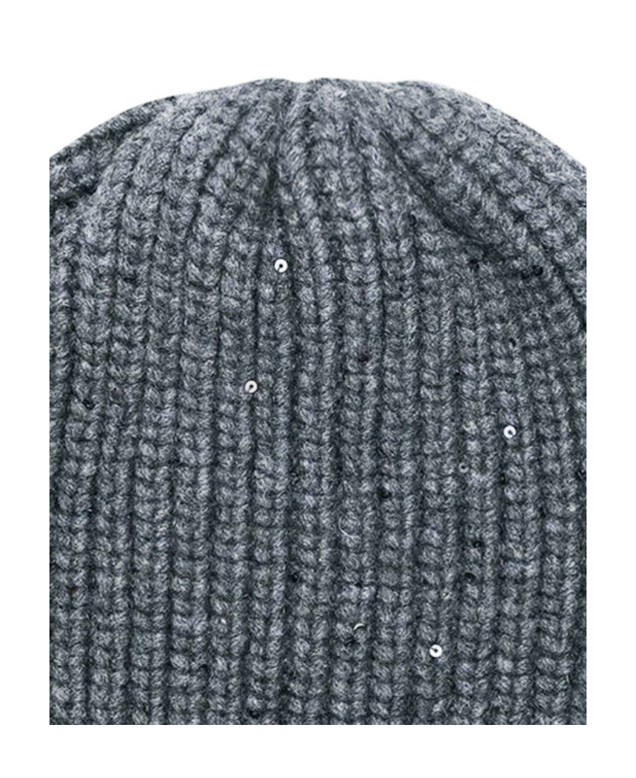 Brunello Cucinelli Sequin-embellished Knit Beanie In Gray