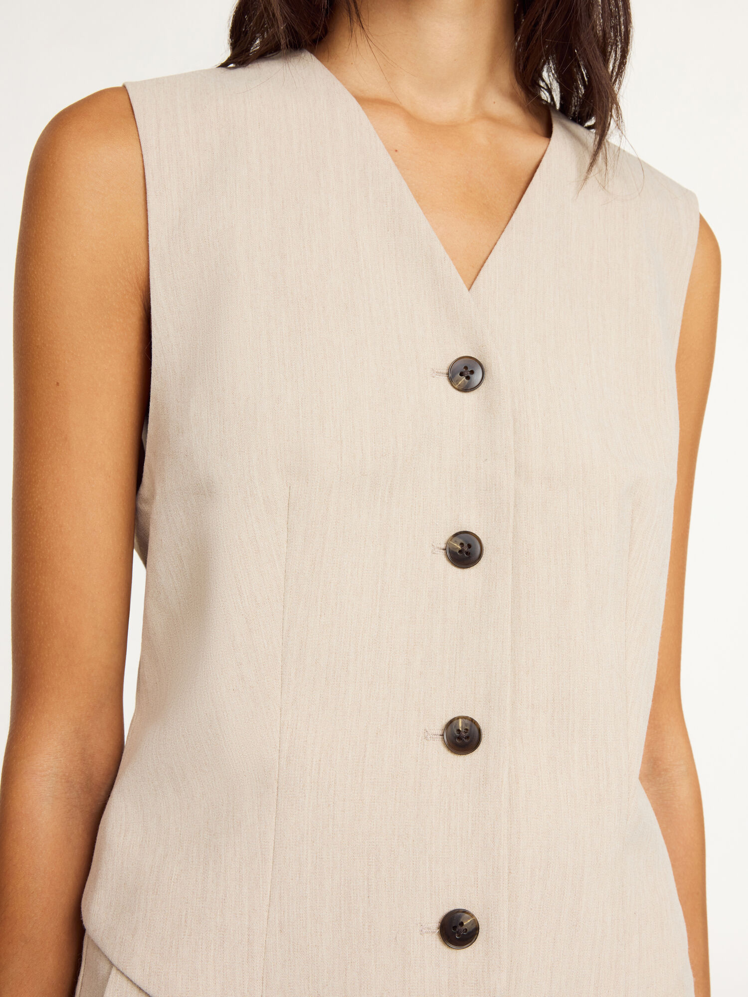 By Malene Birger Occa Viscose Waistcoat In Neutral