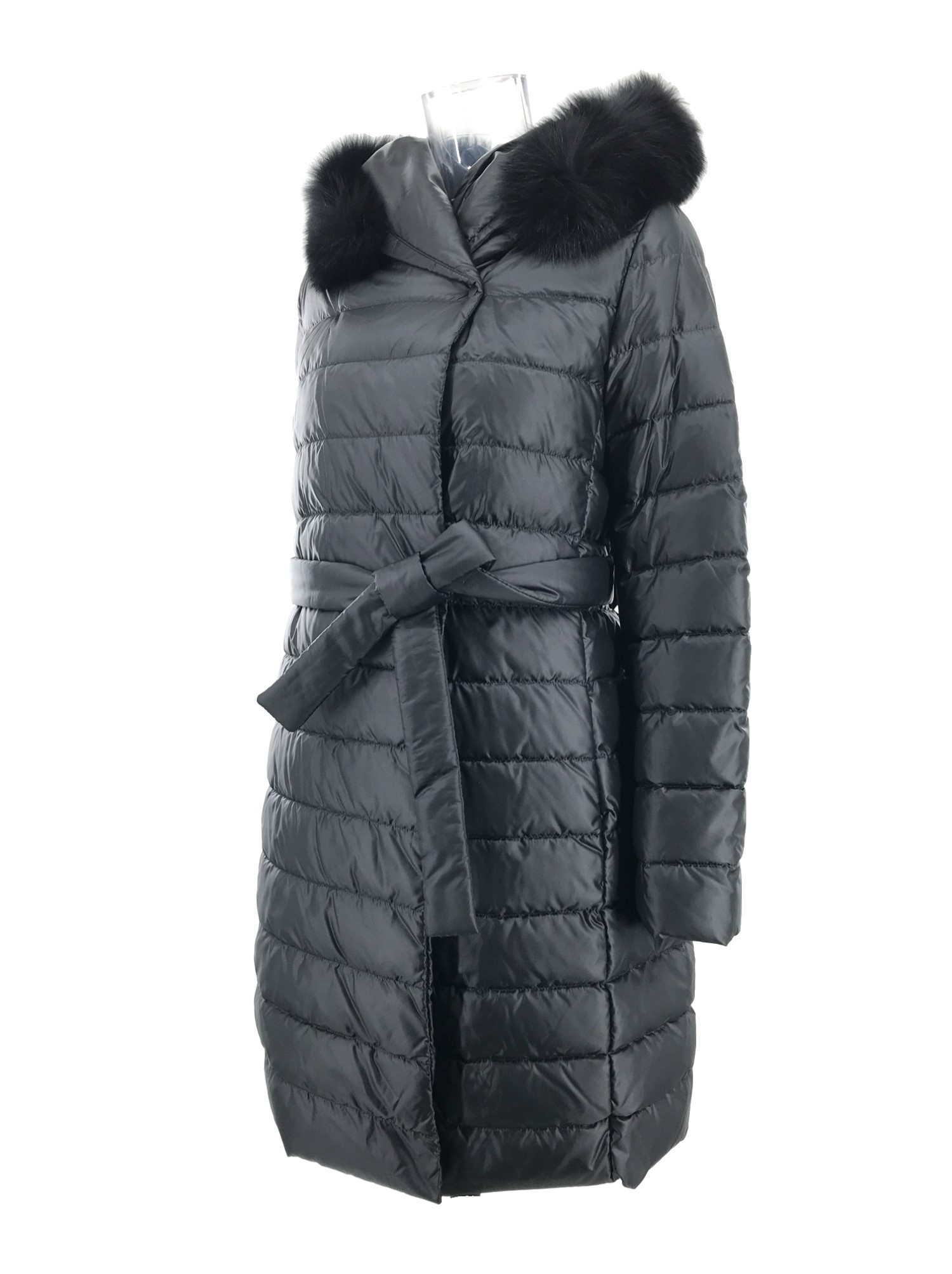 Max Mara Long-sleeved Hooded Cotton-padded Suit In Black