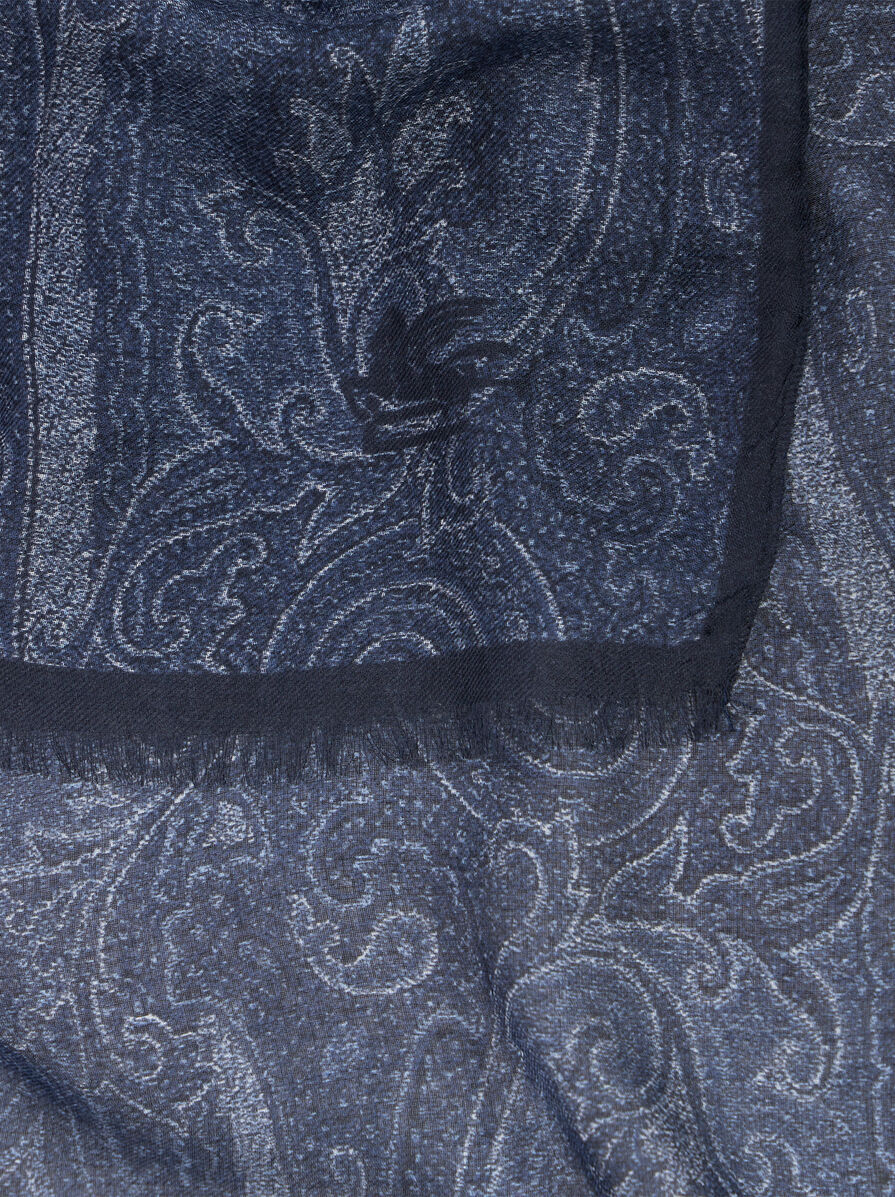 Etro Paisley Scarf In Gray